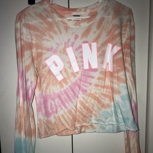 PINK Long Sleeve Crop Top